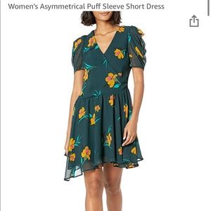 ASTR The Label Asymmetrical Puff Sleeve Dress